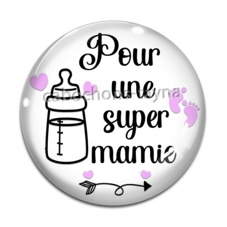 Cabochon Verre - pour une super mamie