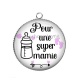 Pendentif Cabochon Argent - pour une super mamie