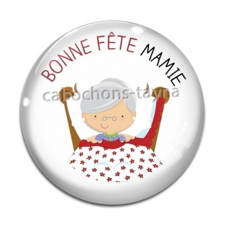 Cabochon Verre - bonne fête mamie