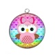 Pendentif Cabochon Argent - chouette