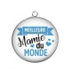Pendentif Cabochon Argent - meilleur mamie du monde