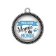 Pendentif Cabochon Argent - meilleur mamie du monde