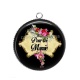 Pendentif Cabochon Argent - pour toi mamie