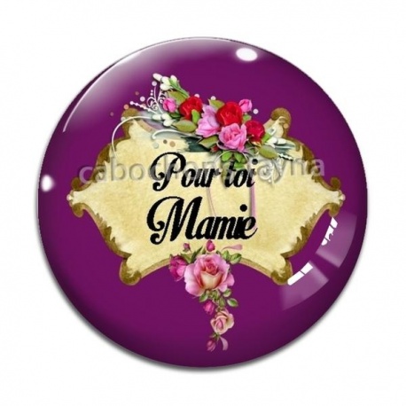 Cabochon Verre - pour toi mamie