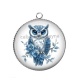 Pendentif Cabochon Argent - hibou