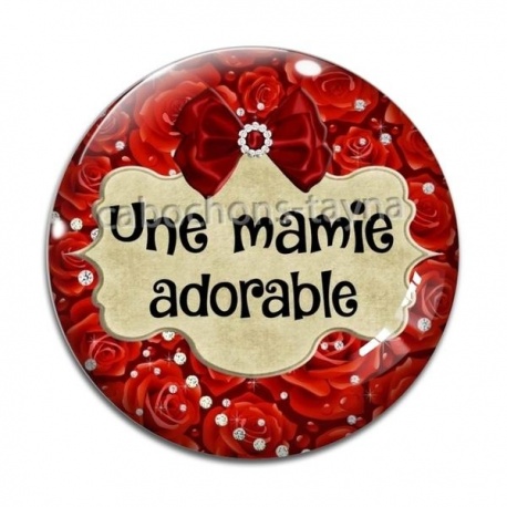 Cabochon Verre - une mamie adorable