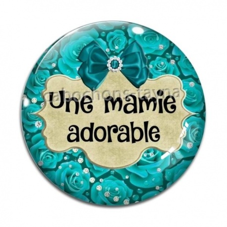 Cabochon Verre - une mamie adorable