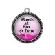 Pendentif Cabochon Argent - mamie et fière de l'être