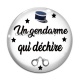 Cabochon Verre - un gendarme qui déchire