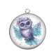 Pendentif Cabochon Argent - chouette