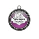 Pendentif Cabochon Argent - une super maman