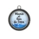 Pendentif Cabochon Argent - mamie et fière de l'être