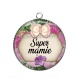 Pendentif Cabochon Argent - super mamie