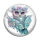 Cabochon Verre - chouette