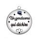 Pendentif Cabochon Argent - un gendarme qui déchire