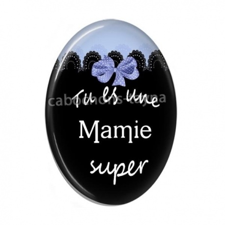 Cabochon Résine Ovale - super mamie