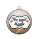 Pendentif Cabochon Argent - super mamie