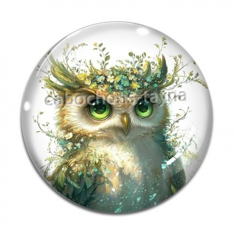 Cabochon Verre - hibou