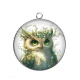Pendentif Cabochon Argent - hibou