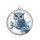 Pendentif Cabochon Argent - hibou