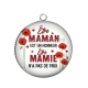 Pendentif Cabochon Argent - être maman est un honneur être mamie n'a pas de prix