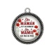 Pendentif Cabochon Argent - être maman est un honneur être mamie n'a pas de prix
