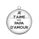 Pendentif Cabochon Argent - je t'aime mon papa d'amour