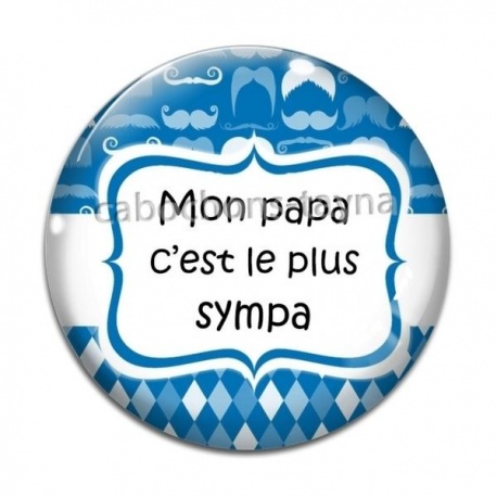 Cabochon Verre - mon papa c'est le plus sympa