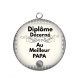 Pendentif Cabochon Argent - diplôme décerné au meilleur papa