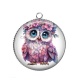 Pendentif Cabochon Argent - chouette