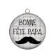 Pendentif Cabochon Argent - bonne fête papa