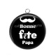 Pendentif Cabochon Argent - bonne fête papa
