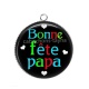 Pendentif Cabochon Argent - bonne fête papa