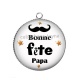 Pendentif Cabochon Argent - bonne fête papa