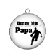 Pendentif Cabochon Argent - bonne fête papa