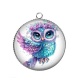Pendentif Cabochon Argent - chouette
