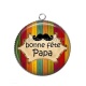 Pendentif Cabochon Argent - bonne fête papa