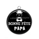 Pendentif Cabochon Argent - bonne fête papa