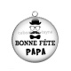 Pendentif Cabochon Argent - bonne fête papa