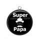 Pendentif Cabochon Argent - super papa