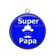Pendentif Cabochon Argent - super papa