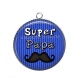 Pendentif Cabochon Argent - super papa