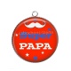 Pendentif Cabochon Argent - super papa