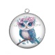 Pendentif Cabochon Argent - chouette