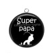 Pendentif Cabochon Argent - super papa