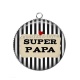 Pendentif Cabochon Argent - super papa