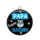 Pendentif Cabochon Argent - papa super chouette