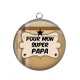 Pendentif Cabochon Argent - super papa