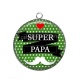Pendentif Cabochon Argent - super papa