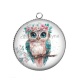 Pendentif Cabochon Argent - chouette